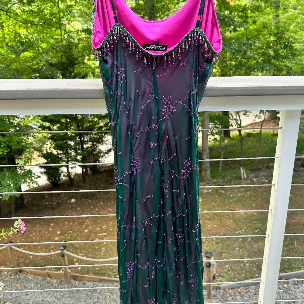 Vintage Betsey Johnson Beaded Slip Dress, Size M